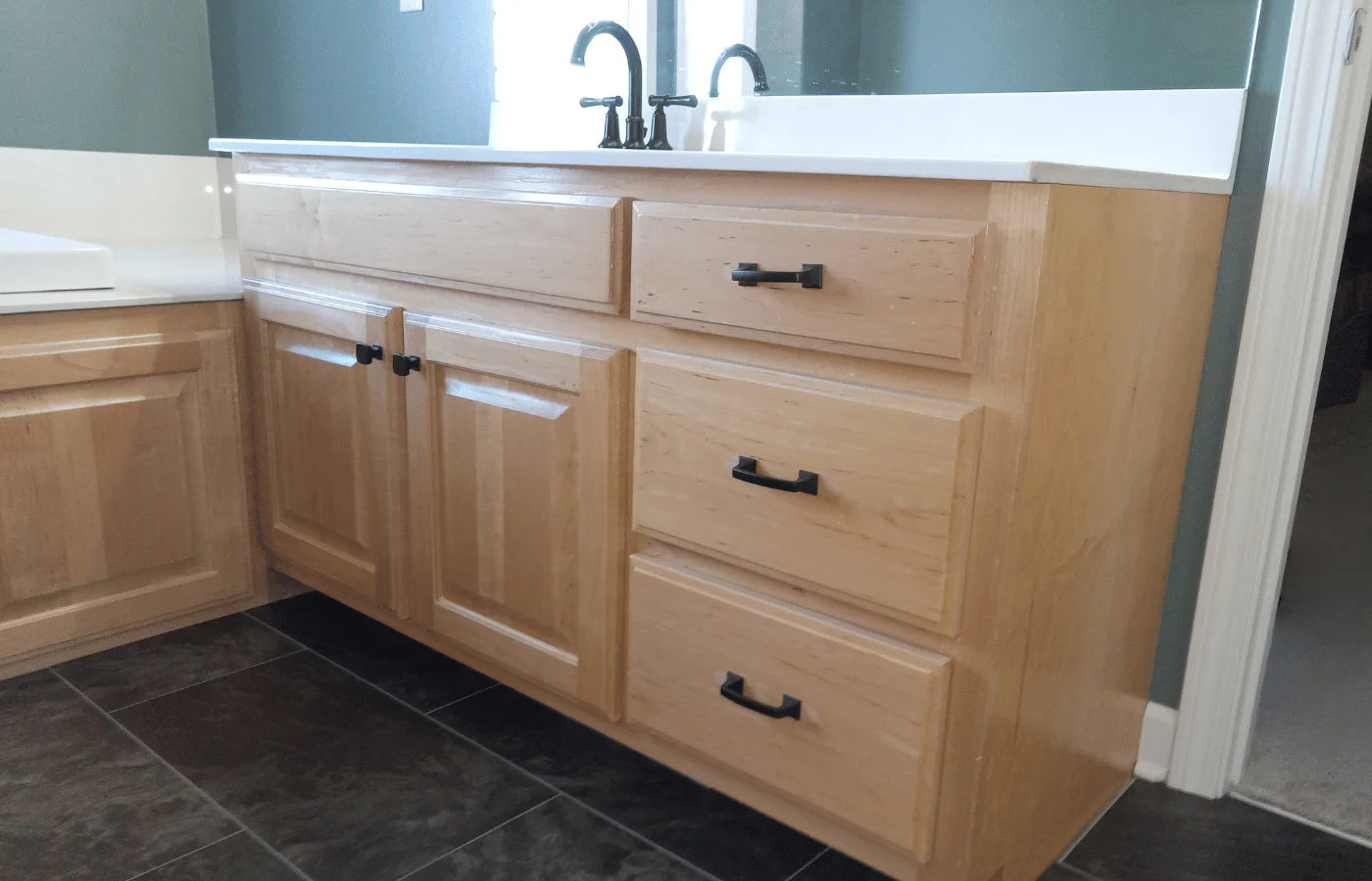 wooden cabinet staining project